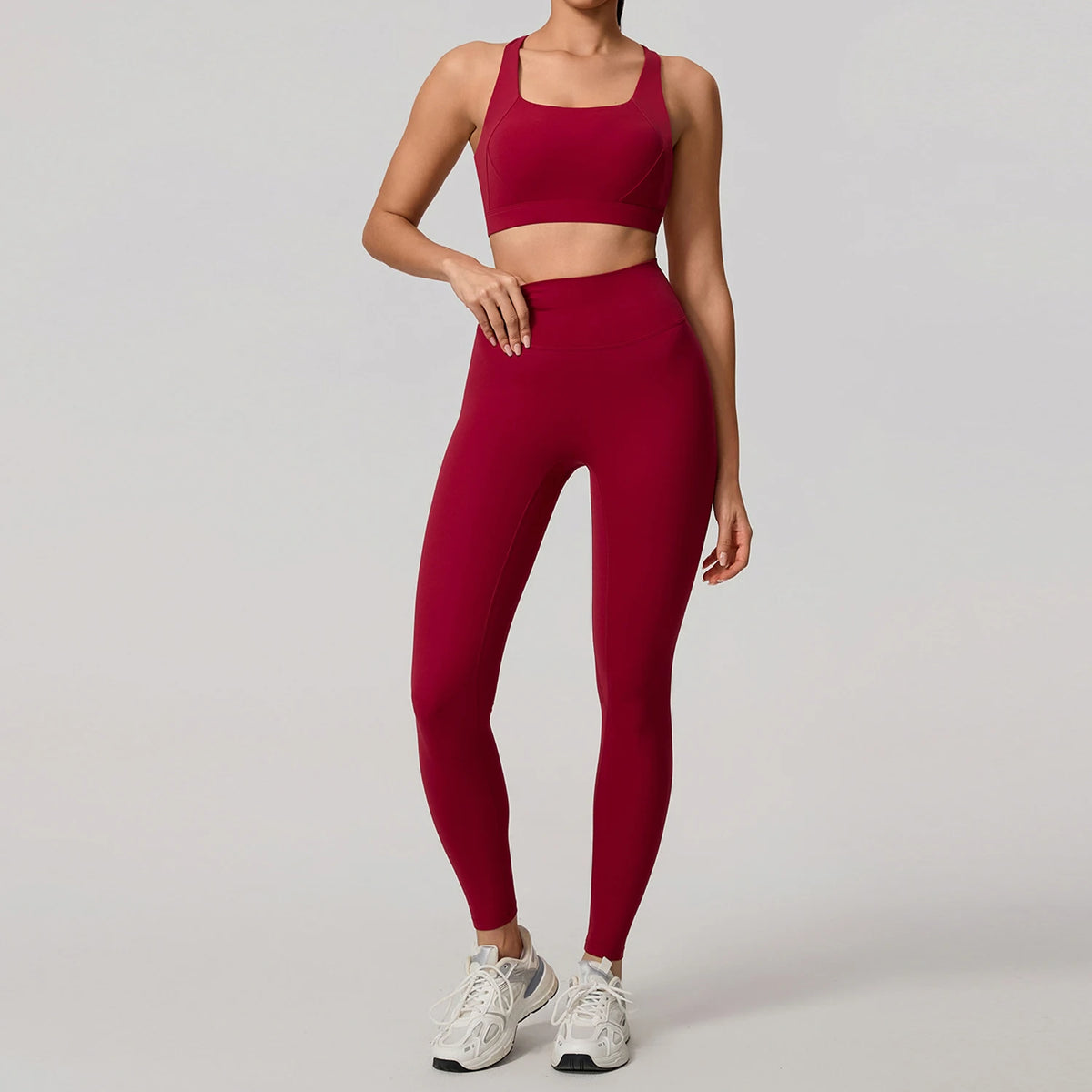 Conjunto Deportivo Mujer de Top y Leggings Sin Costuras