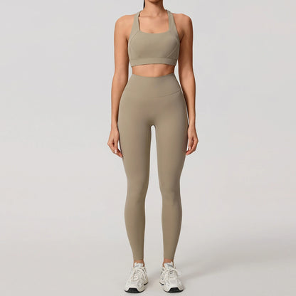 Conjunto Deportivo Mujer de Top y Leggings Sin Costuras