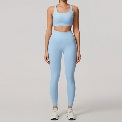 Conjunto Deportivo Mujer de Top y Leggings Sin Costuras