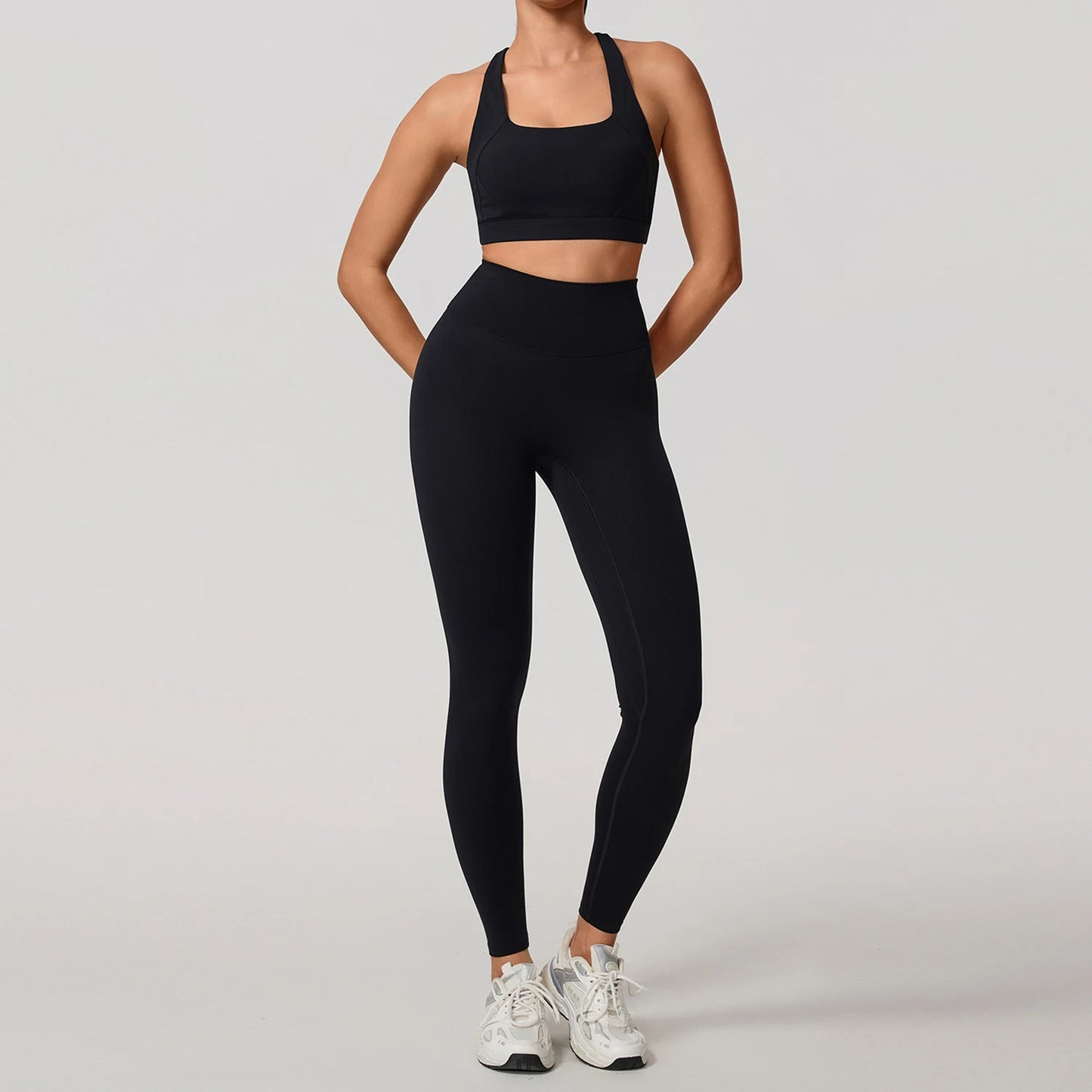 Conjunto Deportivo Mujer de Top y Leggings Sin Costuras