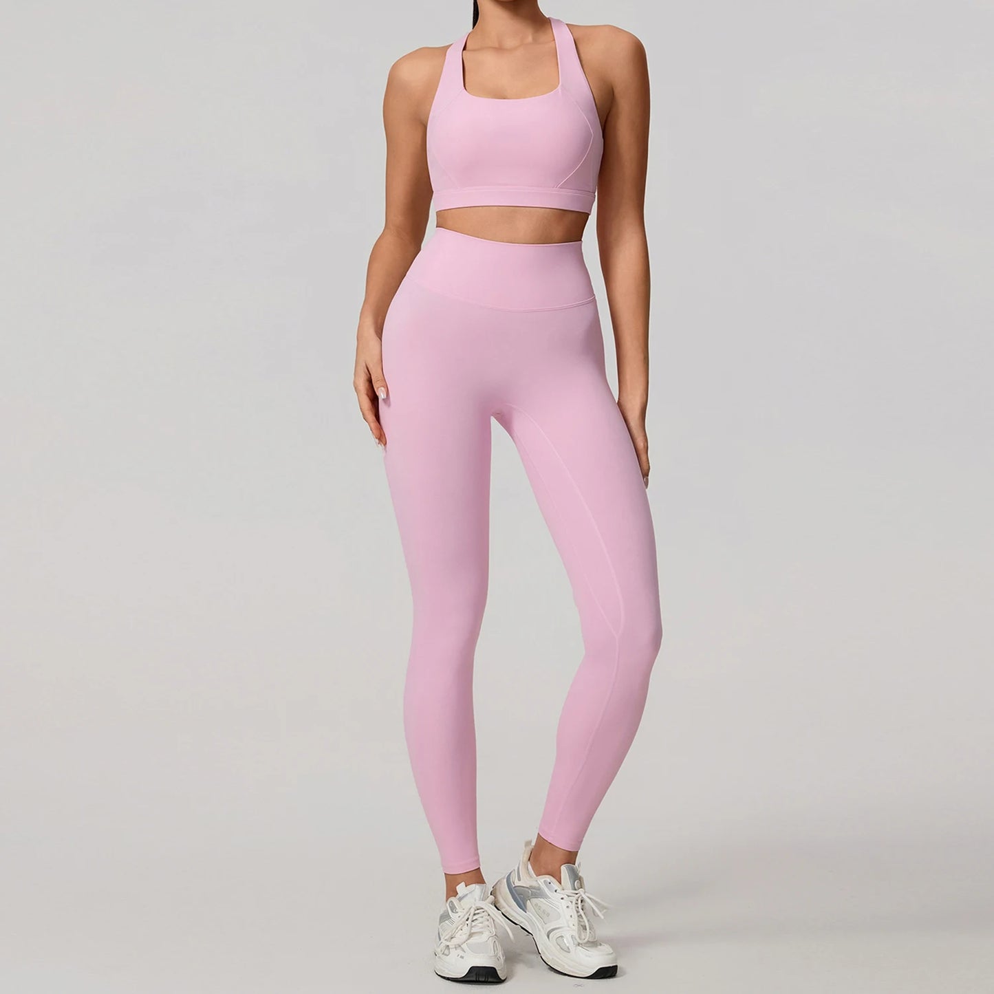 Conjunto Deportivo Mujer de Top y Leggings Sin Costuras