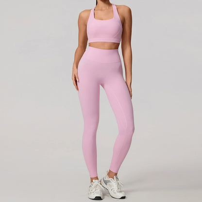 Conjunto Deportivo Mujer de Top y Leggings Sin Costuras