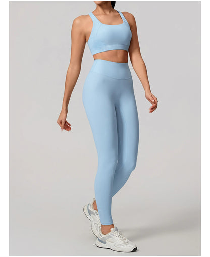 Conjunto Deportivo Mujer de Top y Leggings Sin Costuras